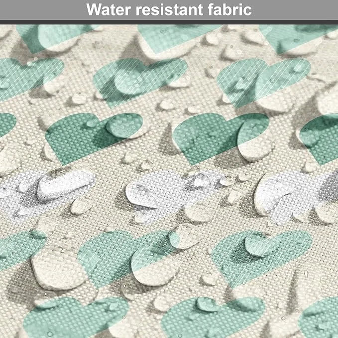 Lunarable Aquamarine Dog Crate Cover, Romantic Pattern with Heart Shapes in Rows, Easy to Use Pet Kennel Cover for Cats & ...