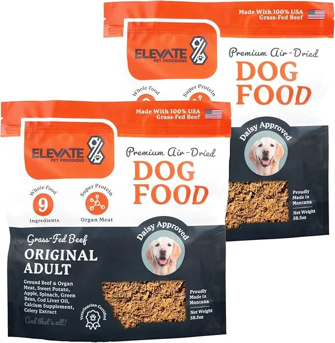 100% Human Grade Air Dried Dog Food - All Natural - USA Grass Fed Beef - Limited Ingredient Dog Food - Grain Free - Dehydr...