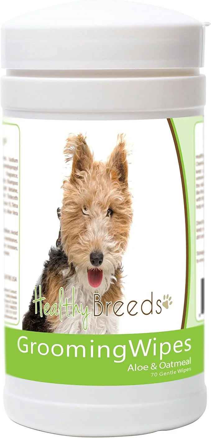 Healthy Breeds Wire Fox Terrier Grooming Wipes 70 Count - Product Image