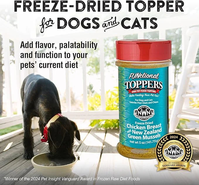 Northwest Naturals Freeze-Dried Chicken Breast with Green Lipped Mussels - Functional Topper - for Dogs and Cats - Limited...