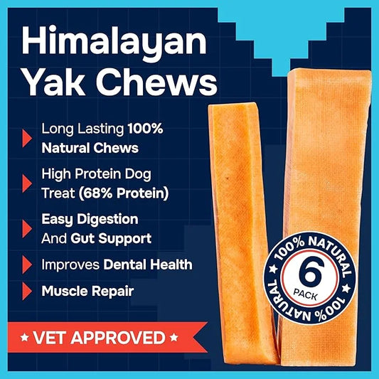 100% Natural Yak Cheese Himalayan Made Dog Chews All Breeds - Lactose Free Yak Chews for Small Medium & Large Dogs - Denta...