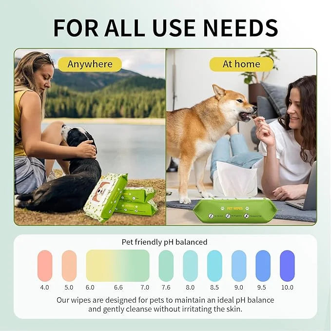 PET Wipes for Dogs & Cats, Cleaning and Hydrating, Unscented, for Paws, Body and Butt - Hypoallergenic & Vet Recommended, ...