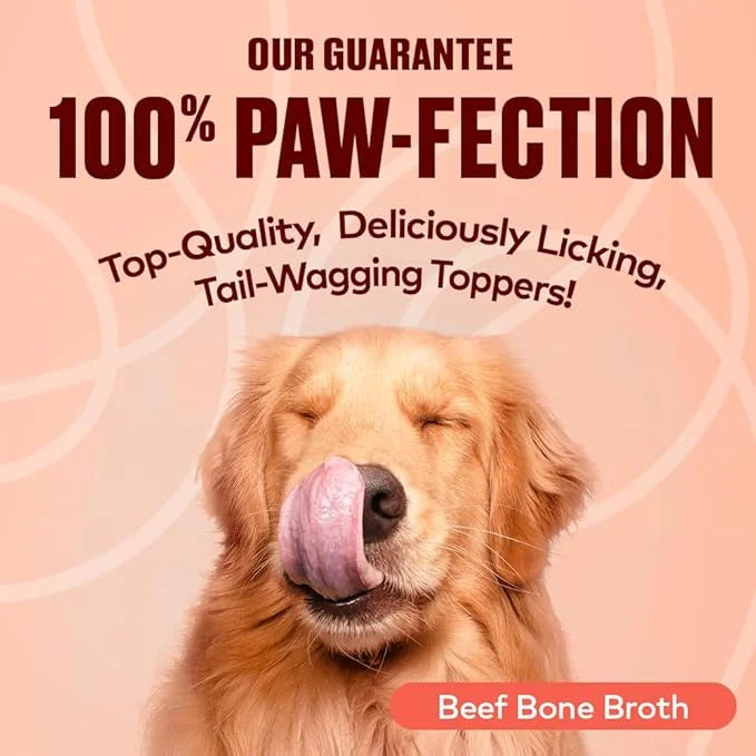 Beef Bone Broth for Dogs - Collagen Protein Supplement for Digestion, Mobility, Coat, Immune System, Healthy Dog Food Topp...