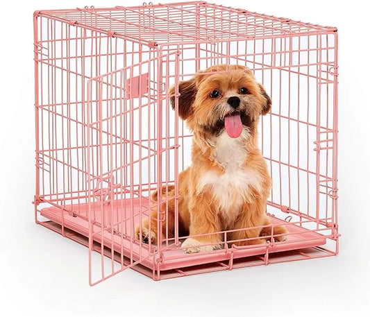 MidWest Homes for Pets Newly Enhanced Single & Double Door iCrate Dog Crate, Includes Leak-Proof Pan, Floor Protecting Fee...