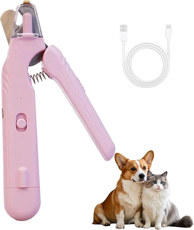 2-in-1 Dog Nail Grinder & Dog Nail Clippers Trimmers for Large Medium Small Dogs Cats Pets Claw Trimmer with LED Lights (P...