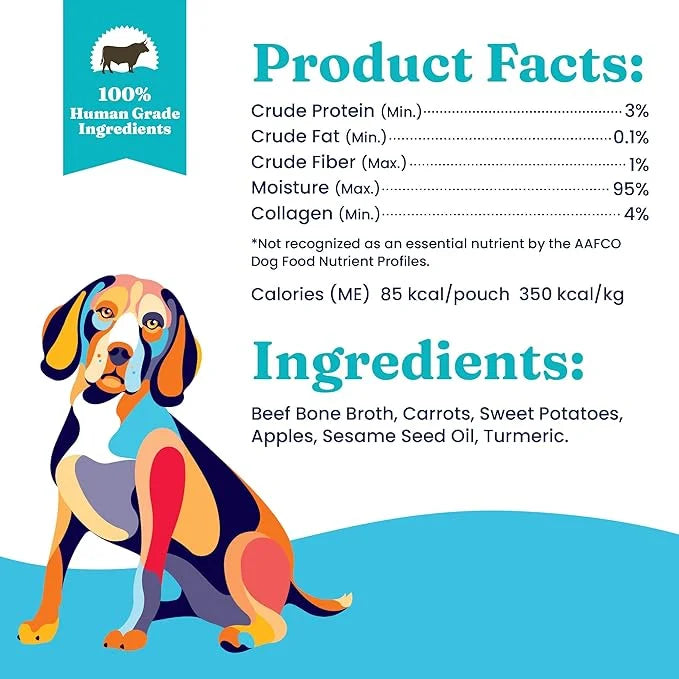 Solid Gold Beef Bone Broth for Dogs - Grain Free Dog Food Topper Rich in Collagen and Superfoods - Nutrient Dense Dog Grav...