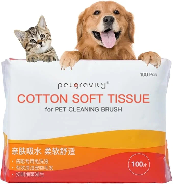 Pet Cotton Tissue for Pet Cleaning Brush Cats Dogs Wipes for Pet Paw Eye Stains Ear Coat Extra Strong Soft Portable - Prod...
