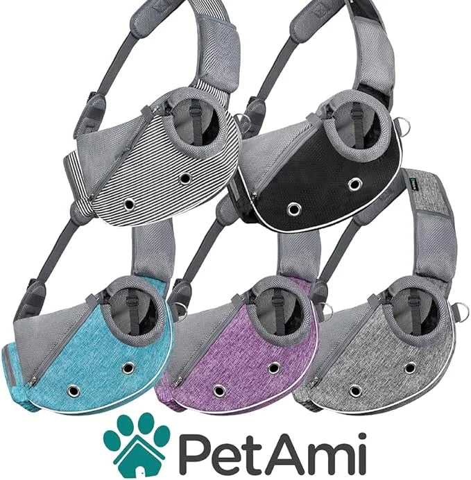 PetAmi Dog Sling Carrier for Small Dogs, Puppy Carrier Sling Purse, Dog Bags For Traveling, Carrying Bag to Wear Medium Ca...
