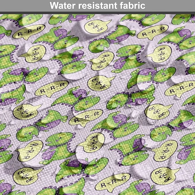 Lunarable Fantasy Dog Crate Cover, Green Dinosaurs Pattern Speech Bubbles Archeology Animal, Easy to Use Pet Kennel Cover ...