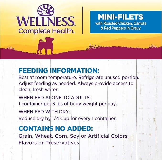 Wellness Petite Entrées Mini-Filets with Roasted Chicken, Carrots & Red Peppers in Gravy, 3-Ounce Cup (Pack of 12) - Produ...