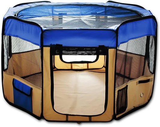 (ESK48-Blue) Pet Exercise Pen Kennel, 48 Inch, Blue - Product Image