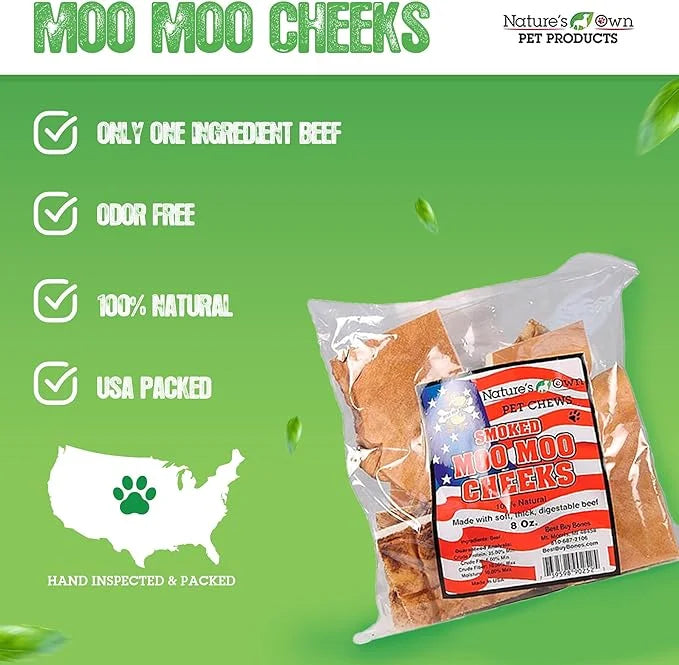 (2 Pack) Nature's Own Pet Chews Moo Cheeks Bag Treat, 8 oz - Product Image