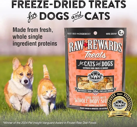 Northwest Naturals Raw Rewards Freeze-Dried Shrimp Treats for Dogs and Cats - Bite-Sized Pieces - Healthy, 1 Ingredient, H...