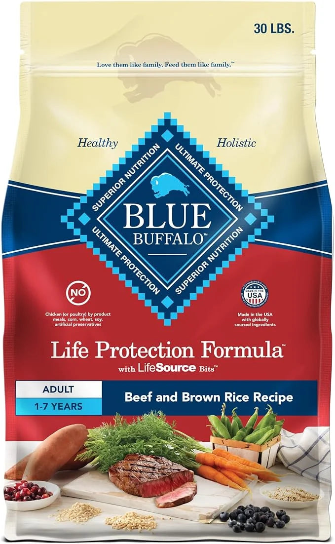 Blue Buffalo Life Protection Formula Adult Dry Dog Food, Helps Build and Maintain Strong Muscles, Made with Natural Ingred...