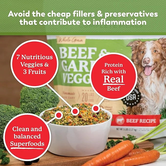 Dr. Harvey's Beef & Garden Veggies Dog Food, Human Grade Whole-Grain Dehydrated Dog Food with Freeze-Dried Beef (5.5 Ounce...