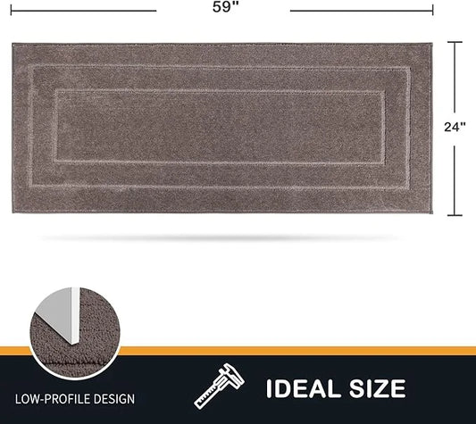 PURRUGS Dirt Trapper Door Mat 24" x 59.5", Non-Slip/Skid Machine Washable Entryway Rug, Dog Door Mat, Super Absorbent Welc...