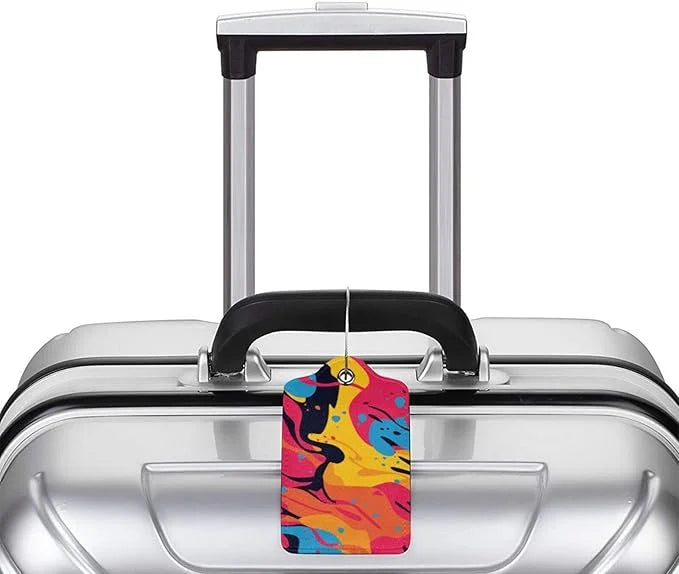 2 Pcs Cow Print Luggage Tag for Suitcase, Identifiers Privacy Cover ID Label with Steel Loop, Cute Cow Decor Tags Birthday...