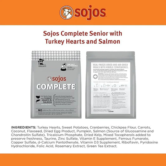 SOJOS Complete Turkey & Salmon Recipe Dehydrated Senior Dog Food, 7 lb, Gray - Product Image