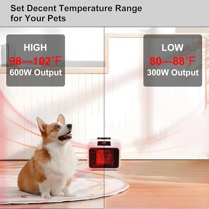 PETRFOH Dog House Heater with Smart Thermostat 300W/600W Chicken Coop Heater for Outdoor/Indoor Winter - Product Image
