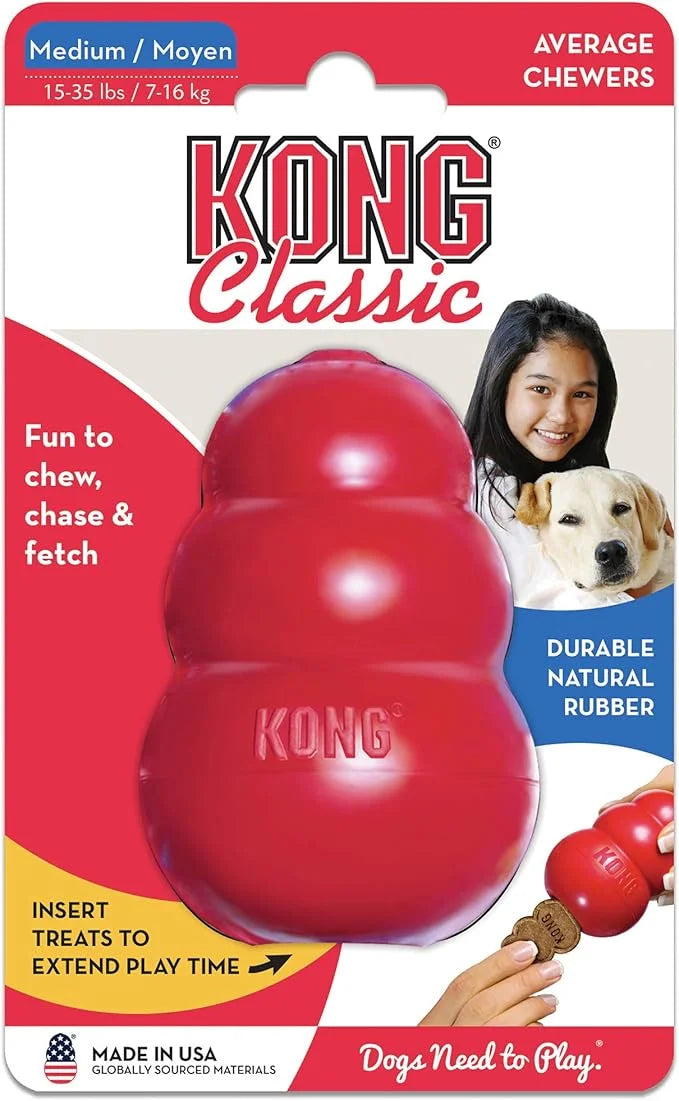KONG Classic Stuffable Dog Toy - Fetch & Chew Toy for Dogs - Treat-Filling Capabilities & Erratic Bounce for Extended Play...