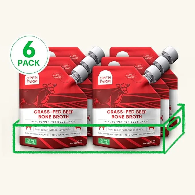 Open Farm Bone Broth, Food Topper for Both Dogs and Cats with Responsibly Sourced Meat and Superfoods Without Artificial F...
