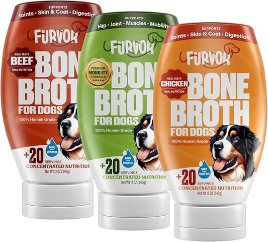 Beef, Chicken & Mobility Dog Food Topper Bundle - Supports Digestion, Healthy Skin & Coat, Immune System, Hip & Joint Supp...