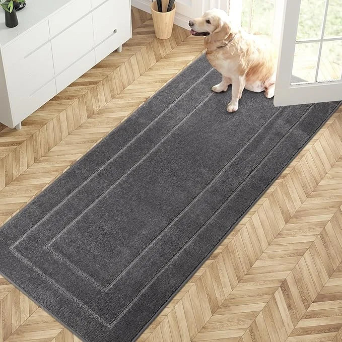 PURRUGS Dirt Trapper Door Mat 32" x 70", Non-Slip/Skid Machine Washable Entryway Rug, Dog Door Mat, Super Absorbent Welcom...