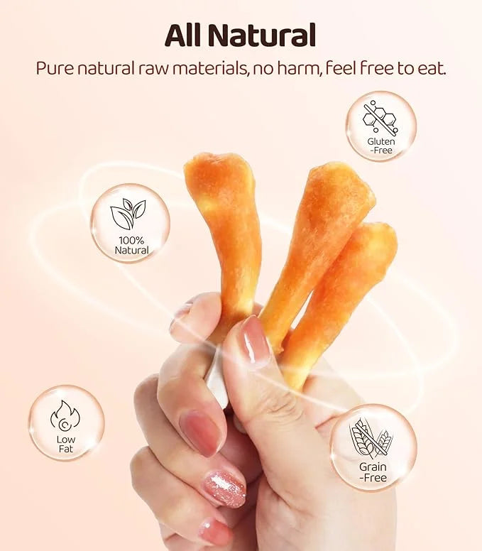 16OZ Dog Chewy Treats, Chicken Calcium Bone Dog Treats, Teeth Clean Training Chewy Snacks Dog Treats for Small Medium Larg...