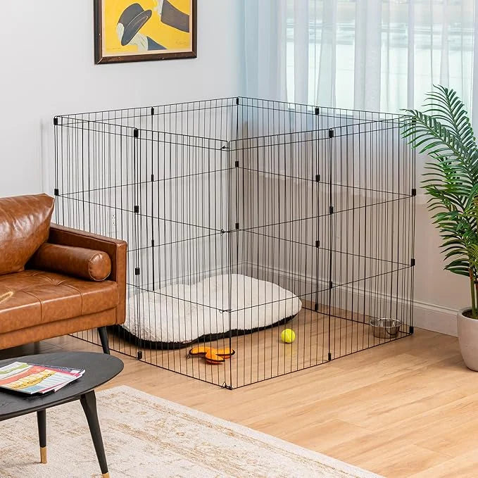 IRIS USA Metal Dog Playpen, 8-Panel 42" Pet Playpen, Puppy Playpen, Indoor/Outdoor Dog Fence, 58 x 58 x 42, Foldable, Cust...