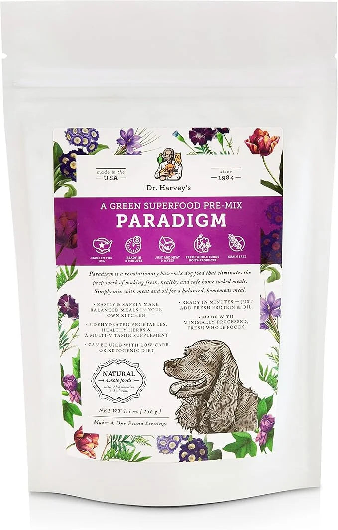 Dr. Harvey's Paradigm Green Superfood Dog Food, Human Grade Dehydrated Grain Free Base Mix for Dogs, Diabetic Low Carb Ket...
