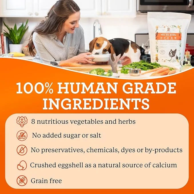 Dr. Harvey's Veg-to-Bowl Fine Ground Dog Food, Human Grade Dehydrated Base Mix for Dogs, Grain Free Holistic Mix for Small...