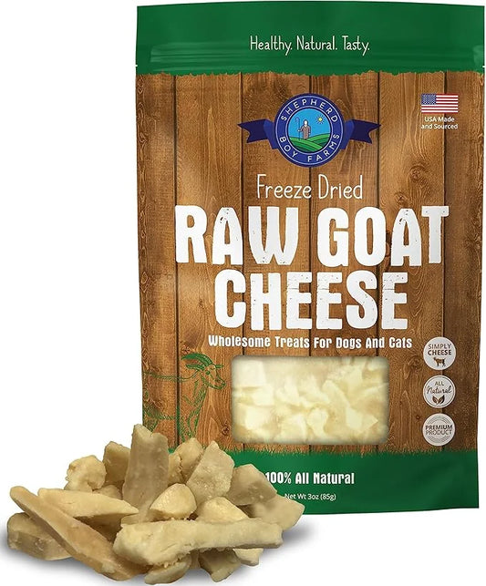 Freeze Dried Dog and Cat Treats, Goat Cheese, All Natural Single Ingredient Freeze-Dried Dog Treat & Dog Snacks, Made in U...