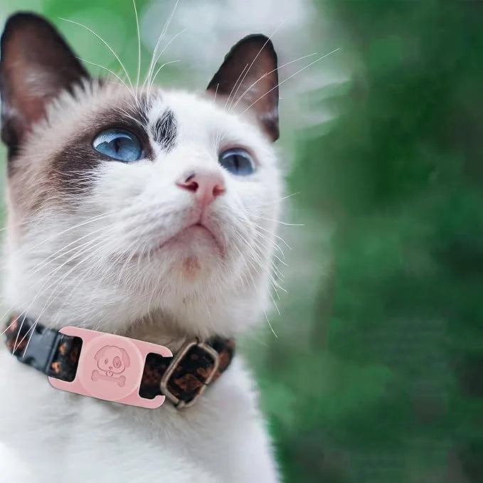 2 Pcs Pink Anti Lost Silicone Protective Case Compatible with Airtag for Dog Cat Pet Collar - Product Image