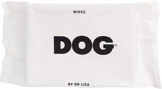DOG by Dr Lisa - Dog Travel Wipes - Plant-Based - Natural Bathing Wipes for Dogs - Made from 100% Compostable Bamboo - Vet...
