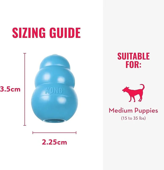 KONG Puppy - Natural Teething Rubber Chew Toy for Dogs - Stuffable Dog Toy for Extended Playtime - Chew & Fetch Toy for Pu...