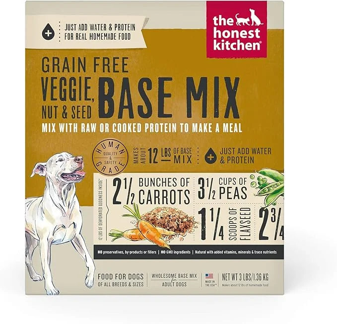The Honest Kitchen Human Grade Dehydrated Grain Free Veggie, Nut & Seed Base Mix for Dogs 3 lb - Kindly - Product Image