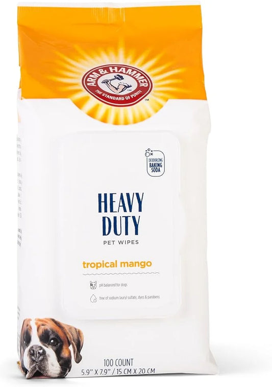 Arm & Hammer for Pets Heavy Duty Multipurpose Bath Wipes for Dogs | All Purpose Dog Wipes Remove Smell & Refresh Skin for ...