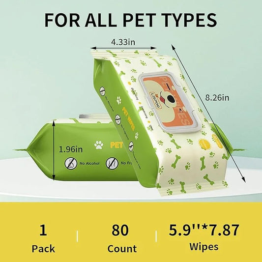PET Wipes for Dogs & Cats, Cleaning and Hydrating, Unscented, for Paws, Body and Butt - Hypoallergenic & Vet Recommended, ...