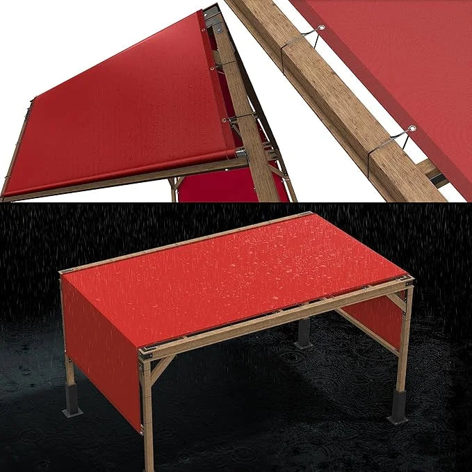 ColourTree 9' x 14' Red Custom Size Waterproof Shade Cloth with Grommets - 90% Sunblock, Durable Mesh Fabric Tarp for Dog ...