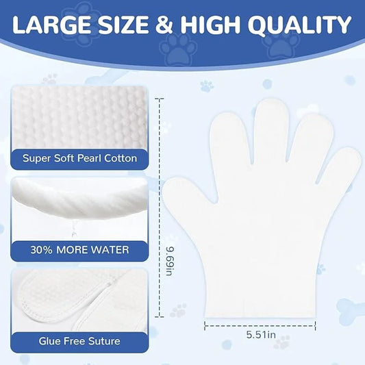 10 Pcs Pet Cleaning Glove Wipes for Dogs & Cats, Hypoallergenic Grooming Wipes, Dog Wipes for Paws and Buttocks, Dog Wipes...