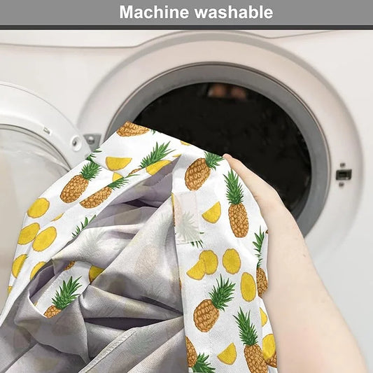 Lunarable Pineapple Dog Crate Cover, Sliced in Half Ananas Exotic Fruit Rhythmic Retro Look Print, Easy to Use Pet Kennel ...