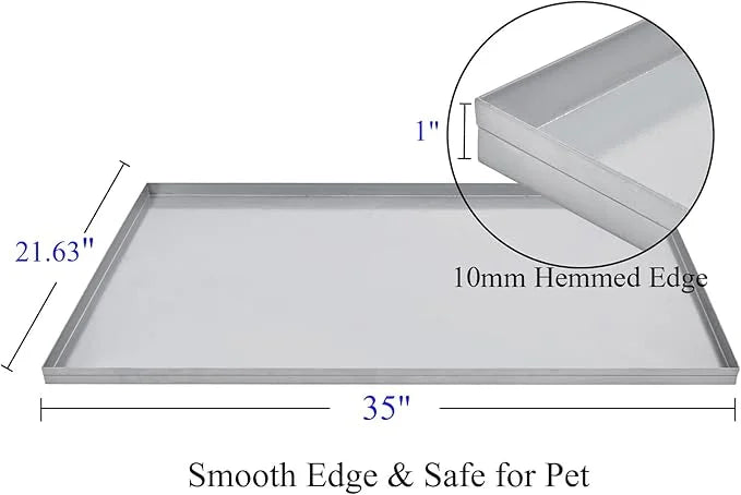 41x27.38x1 Replacement Tray for Dog Crate, Galvanized, Chew-Proof and Crack-Proof Dog Kennel Tray Replacement - Product Image