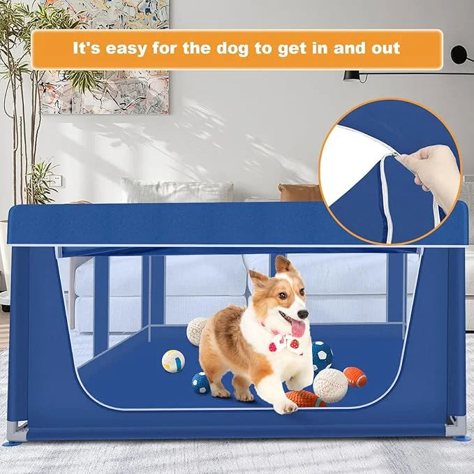 42x42 Inches Puppy Playpen with Top Cover, Dog Playpen for Small or Puppy Dogs, Pet Playpen for Indoor & Outdoor, Sturdy S...