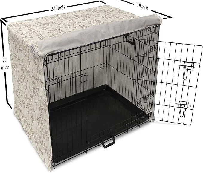 Ambesonne Flower Dog Crate Cover, Flowers Bouquet Blossoms Ornamental Simplistic Monochromic Summer Art, Easy to Use Pet K...