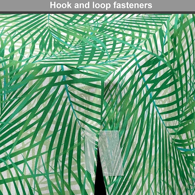 Lunarable Fern Pattern Dog Crate Cover, Background Illustration Covered with Palm Tree Leaves Art Print, Easy to Use Pet K...
