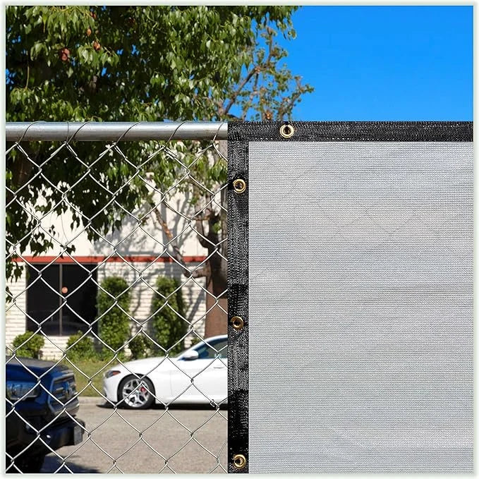 ColourTree 7' x 22' Grey Custom Size Shade Cloth with Grommets - 90% Sunblock, Durable Mesh Fabric Tarp for Dog Kennel Cov...
