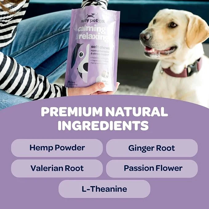 Hemp Calming Chews for Dogs | Herbal Dog Calming Chews for Anxiety from Normal and Occasional Stressors Including Separati...