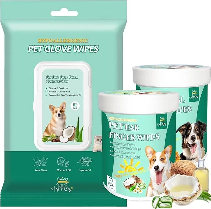 Pet Cleaning and Deodorizing Bathing Wipes for Dog and Cat, Extra ThickNourish Fur No-Rinse Grooming Wipes for Daily Care ...