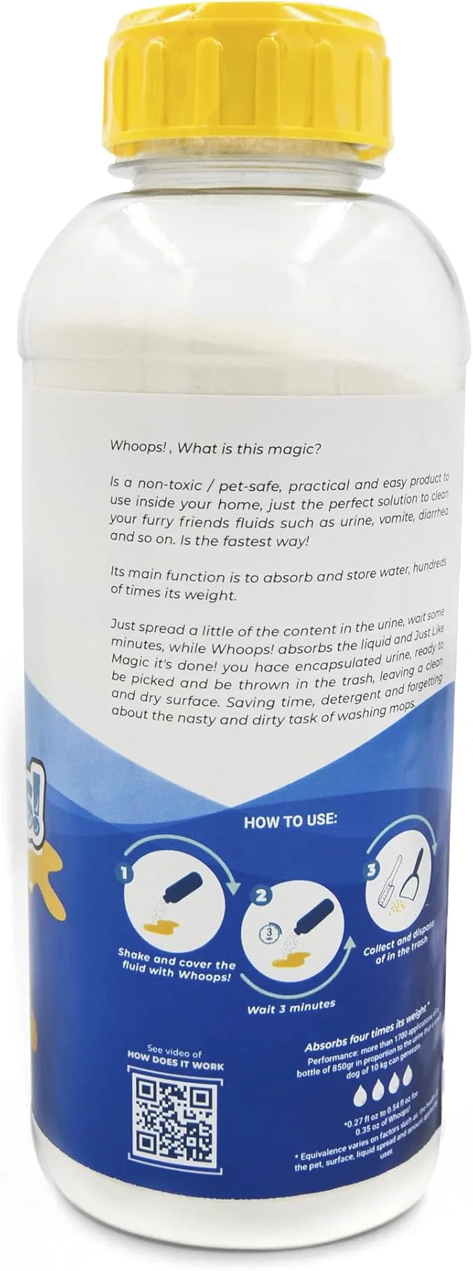 Whoops! Pet Accident Cleanup Powder - Non-Toxic, Citrus Fragrance, Absorbs & Deodorizes Urine, Vomit, Diarrhea - 2 Pack (2...