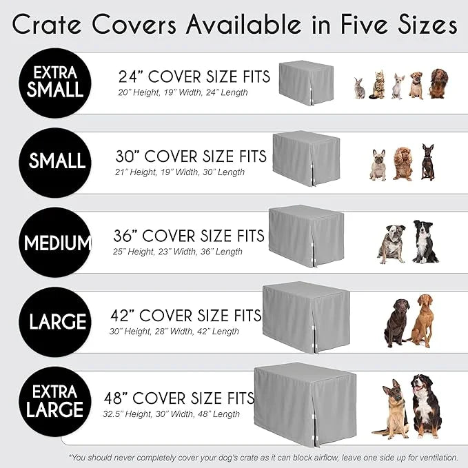 Sweet Jojo Designs 36in. Medium Dog Crate Cover (Bones and Paw Prints) Pet Cage, Kennel Covers (Modern, Cartoon, Doggy, Pu...